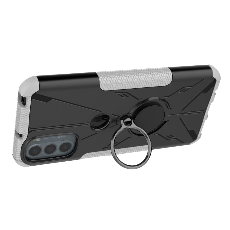 For Motorola Moto G41 Armor Bear Shockproof PC + TPU Phone Protective Case with Ring Holder