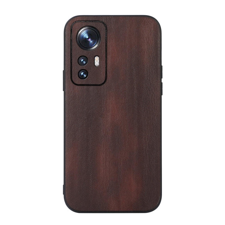 For Xiaomi 12 Pro Yellow Cow Texture PU Phone Case