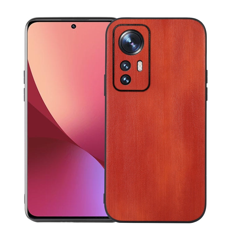 For Xiaomi 12 Pro Yellow Cow Texture PU Phone Case