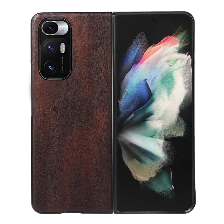 For Xiaomi Mi Mix Fold Yellow Cow Texture PU Phone Case