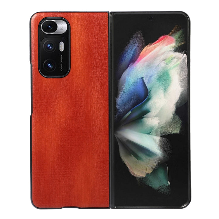 For Xiaomi Mi Mix Fold Yellow Cow Texture PU Phone Case