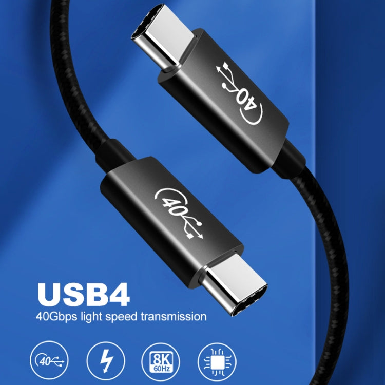 PD 100W USB-C / Type-C to USB-C / Type-C Compatible Thunderbolt 4 Full-function Data Cable, Cable Length:1m(Black Mesh)