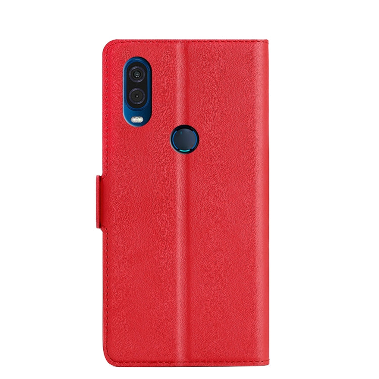 For Motorola One Vision Ultra-thin Voltage Side Buckle PU + TPU Leather Phone Case