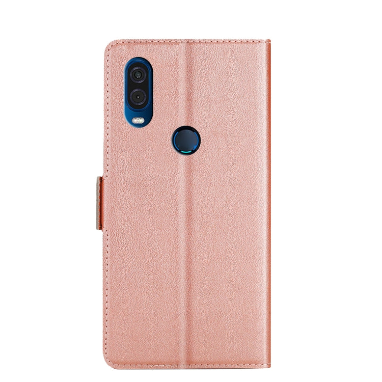 For Motorola One Vision Ultra-thin Voltage Side Buckle PU + TPU Leather Phone Case