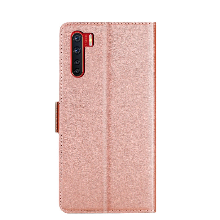 For OPPO A91 / F15 / Reno 3 4G Ultra-thin Voltage Side Buckle PU + TPU Leather Phone Case