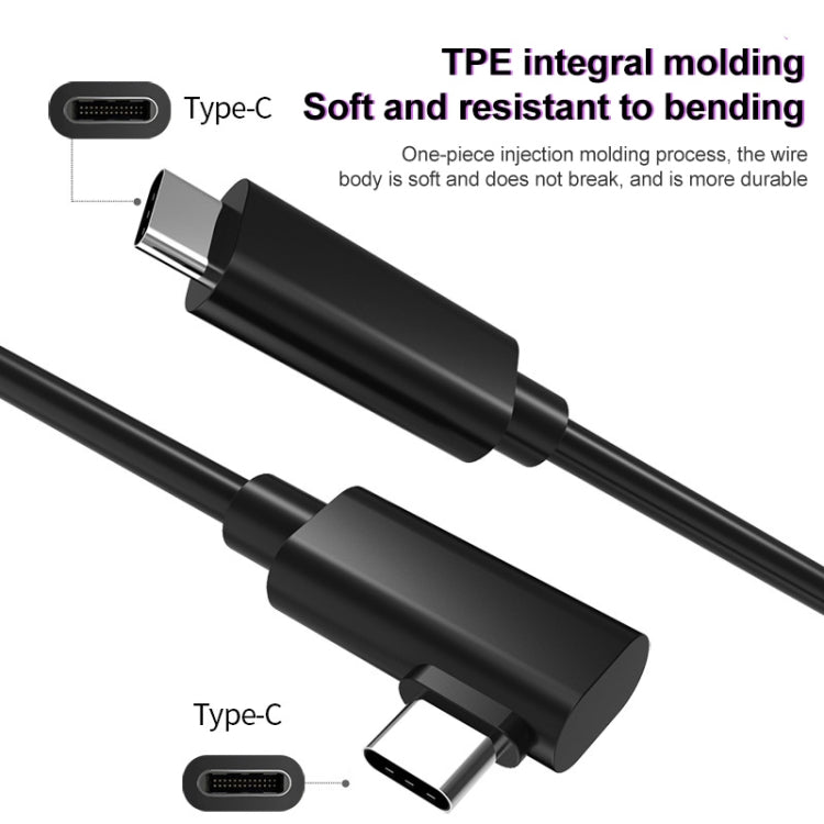 USB Male to USB 3.2 Gen1 Type-C Elbow VR Link Cable For Oculus Quest 1 / 2, Cable Length:5m