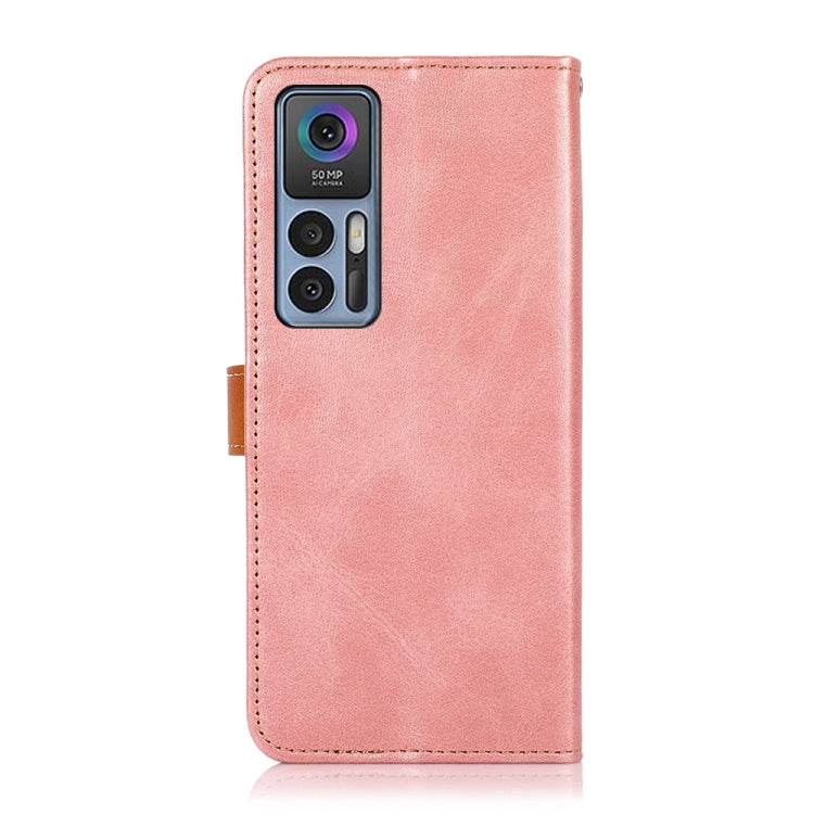 For TCL 30 5G / 30+ 5G KHAZNEH Dual-color Cowhide Texture Flip Leather Phone Case