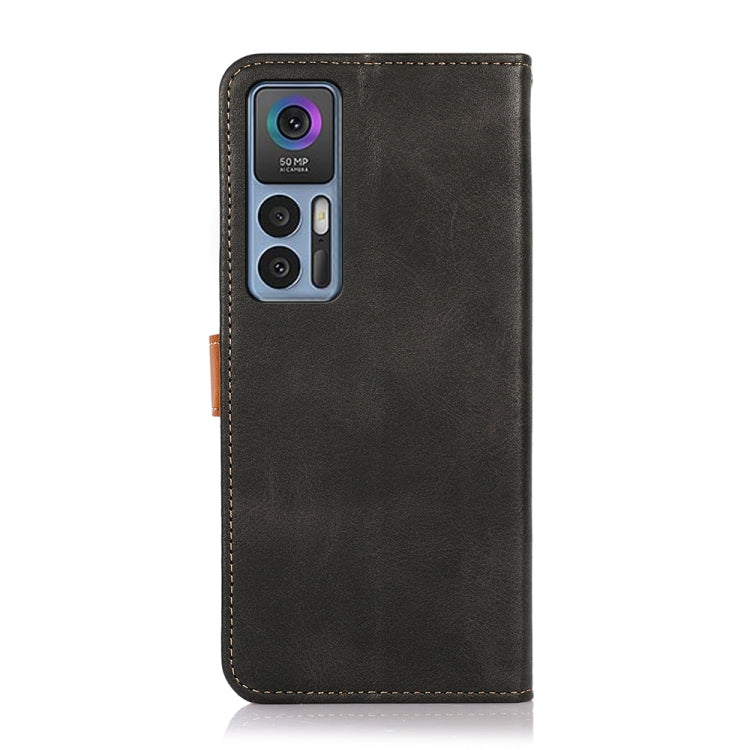 For TCL 30 5G / 30+ 5G KHAZNEH Dual-color Cowhide Texture Flip Leather Phone Case