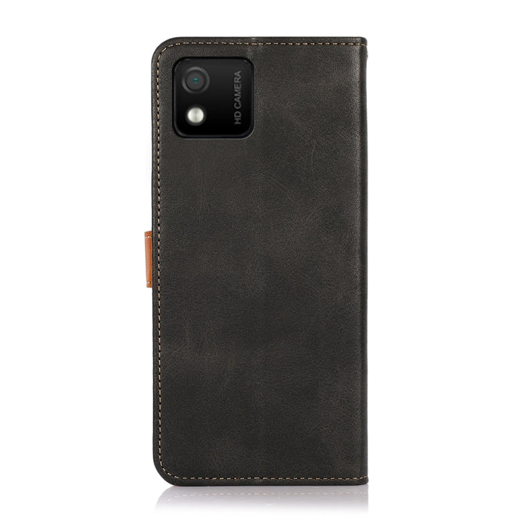 For Wiko Y52 KHAZNEH Dual-color Cowhide Texture Flip Leather Phone Case