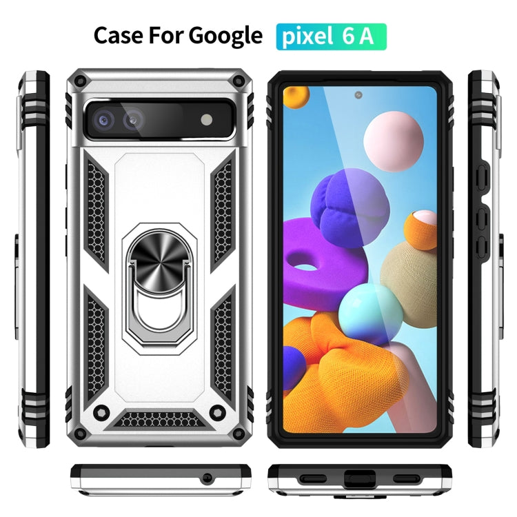 For Google Pixel 6A Shockproof TPU + PC Protective Case with 360 Degree Rotating Holder