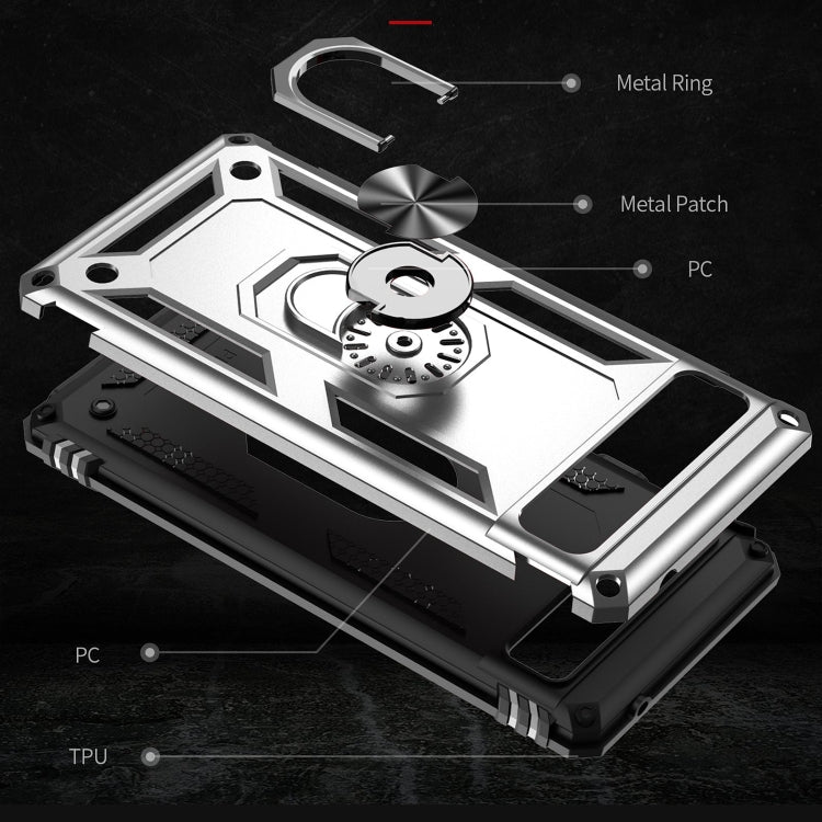 For Google Pixel 6A Shockproof TPU + PC Protective Case with 360 Degree Rotating Holder