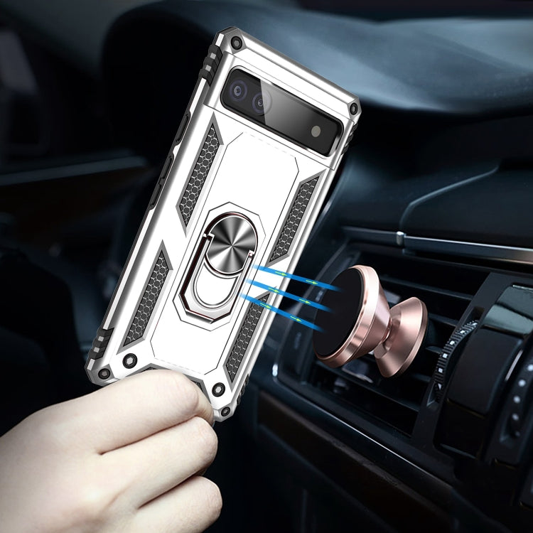 For Google Pixel 6A Shockproof TPU + PC Protective Case with 360 Degree Rotating Holder