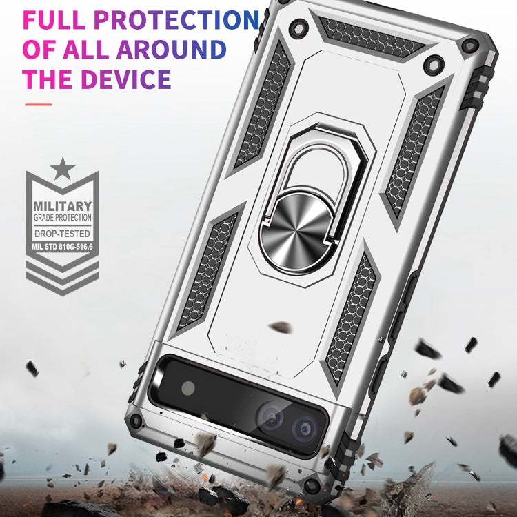 For Google Pixel 6A Shockproof TPU + PC Protective Case with 360 Degree Rotating Holder