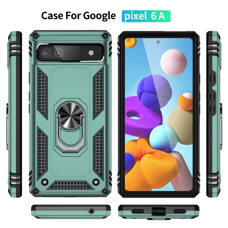 For Google Pixel 6A Shockproof TPU + PC Protective Case with 360 Degree Rotating Holder