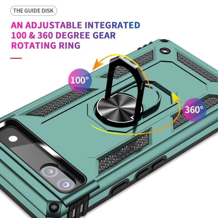 For Google Pixel 6A Shockproof TPU + PC Protective Case with 360 Degree Rotating Holder