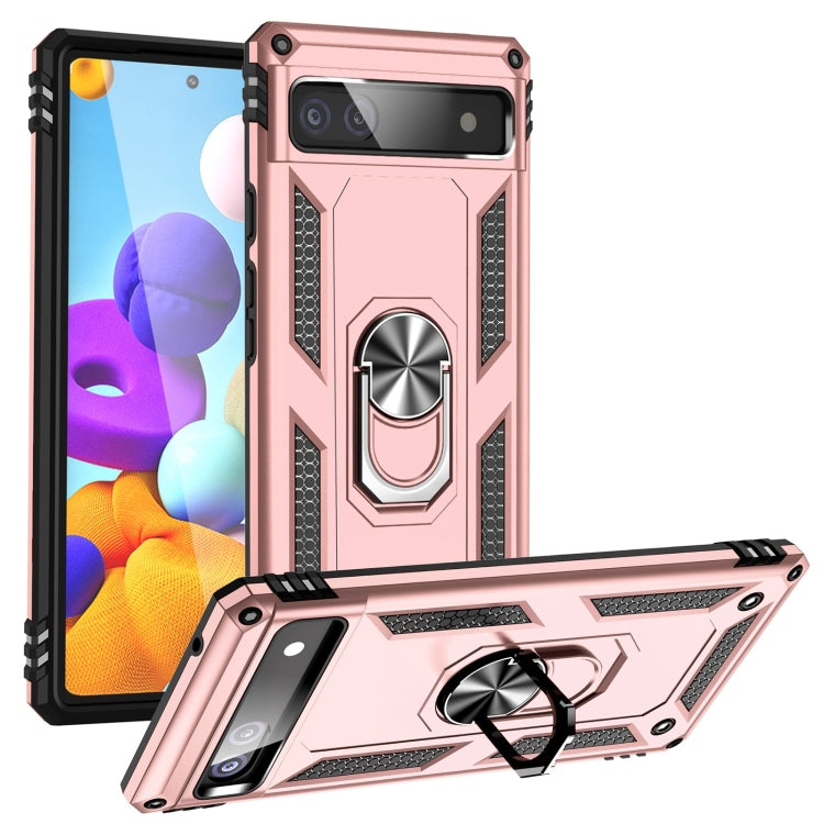 For Google Pixel 6A Shockproof TPU + PC Protective Case with 360 Degree Rotating Holder