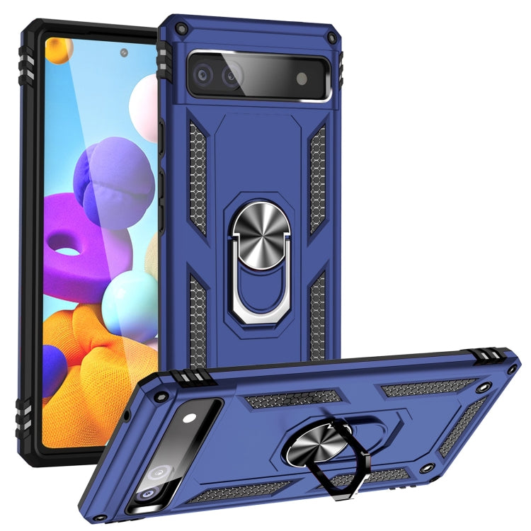 For Google Pixel 6A Shockproof TPU + PC Protective Case with 360 Degree Rotating Holder