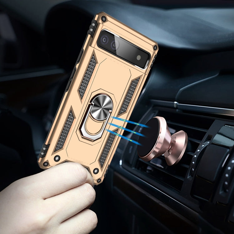 For Google Pixel 6A Shockproof TPU + PC Protective Case with 360 Degree Rotating Holder