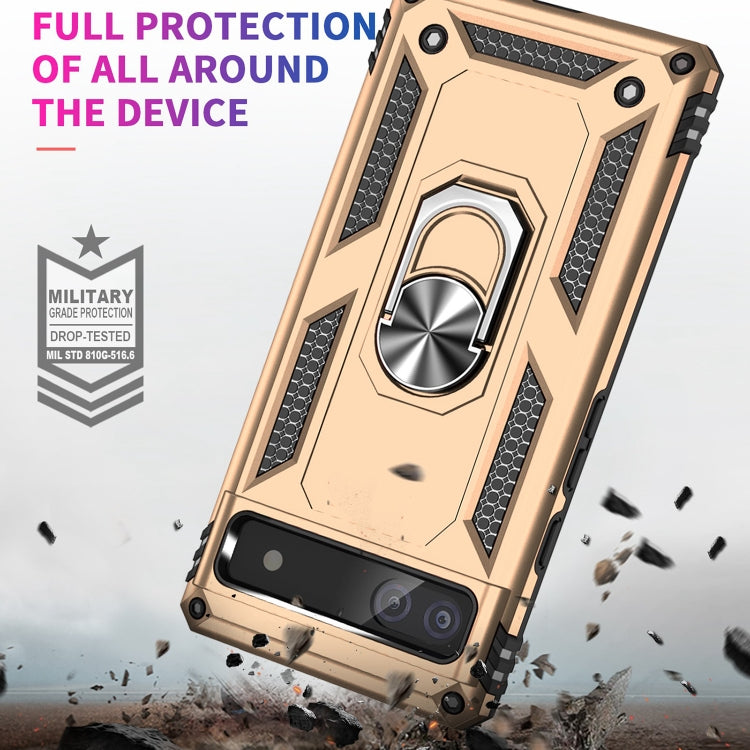 For Google Pixel 6A Shockproof TPU + PC Protective Case with 360 Degree Rotating Holder