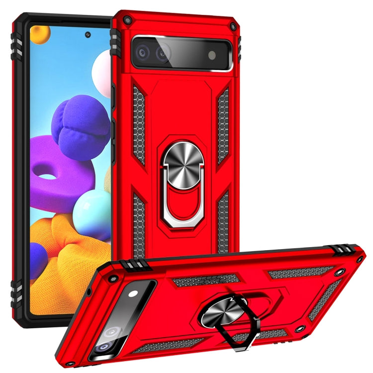 For Google Pixel 6A Shockproof TPU + PC Protective Case with 360 Degree Rotating Holder