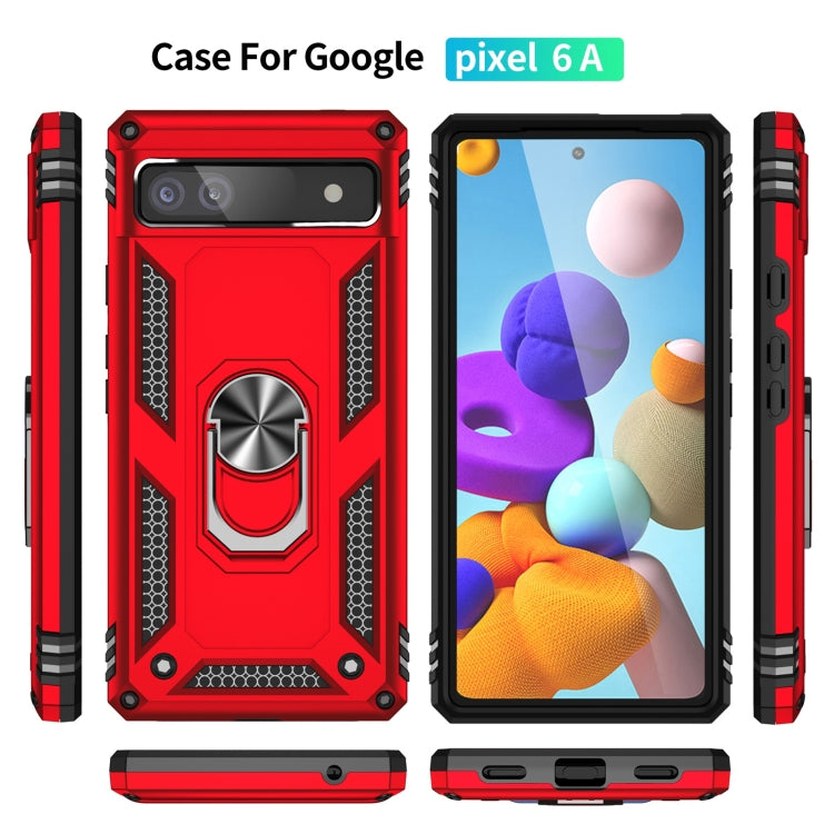For Google Pixel 6A Shockproof TPU + PC Protective Case with 360 Degree Rotating Holder