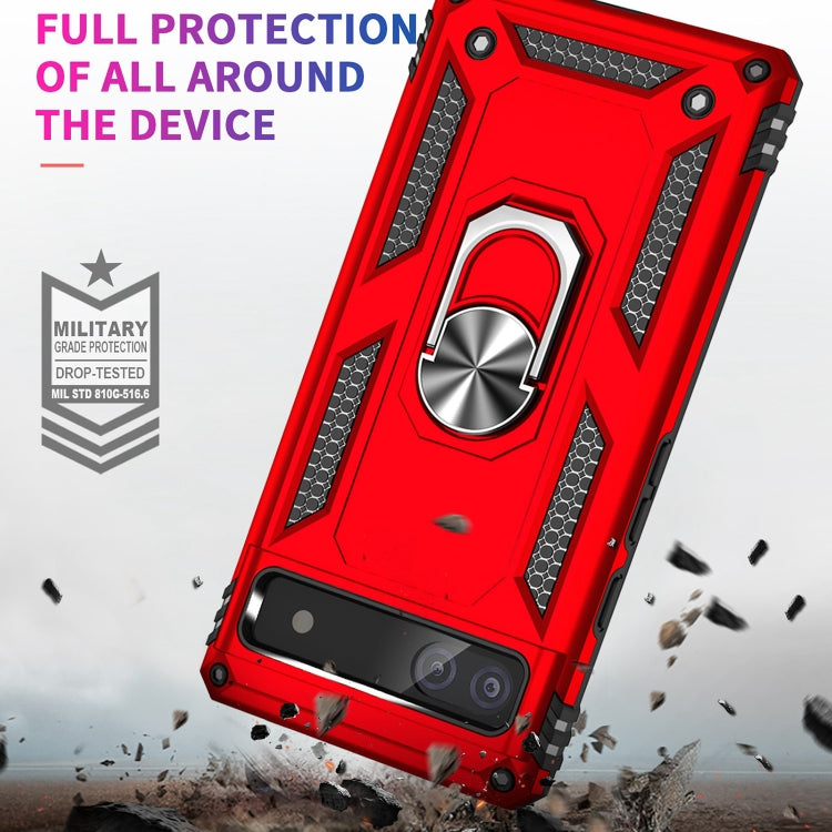 For Google Pixel 6A Shockproof TPU + PC Protective Case with 360 Degree Rotating Holder