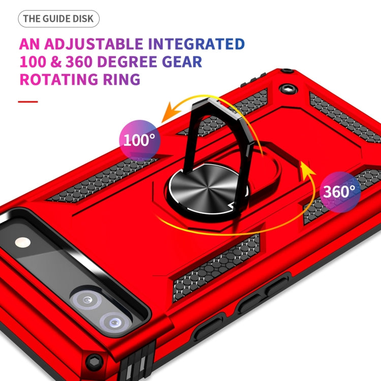 For Google Pixel 6A Shockproof TPU + PC Protective Case with 360 Degree Rotating Holder