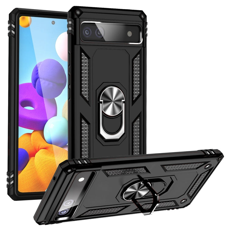 For Google Pixel 6A Shockproof TPU + PC Protective Case with 360 Degree Rotating Holder