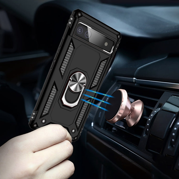 For Google Pixel 6A Shockproof TPU + PC Protective Case with 360 Degree Rotating Holder