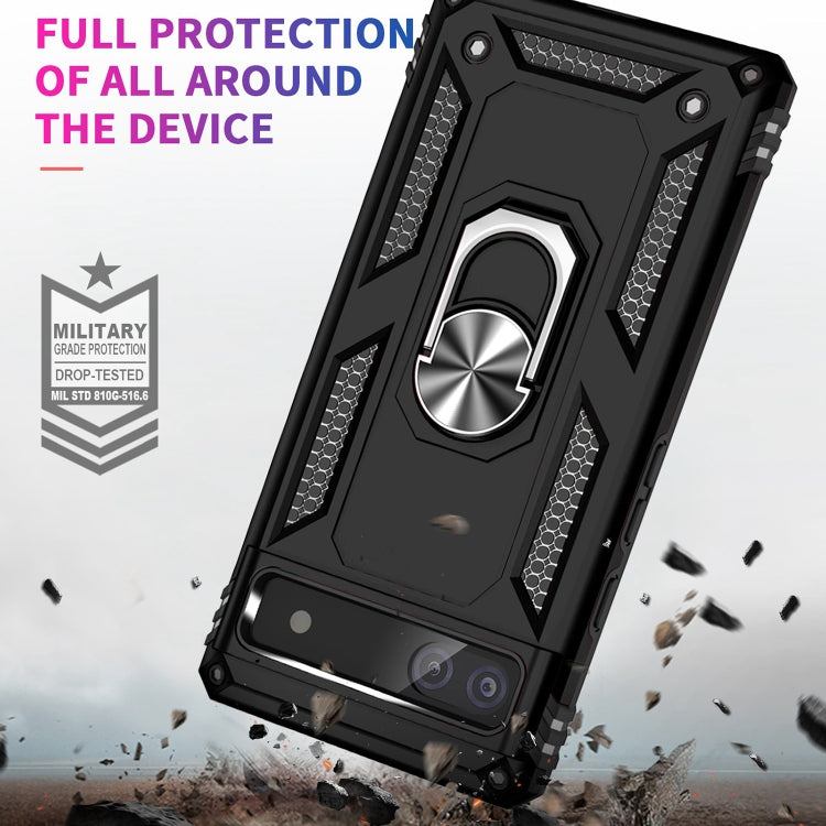 For Google Pixel 6A Shockproof TPU + PC Protective Case with 360 Degree Rotating Holder