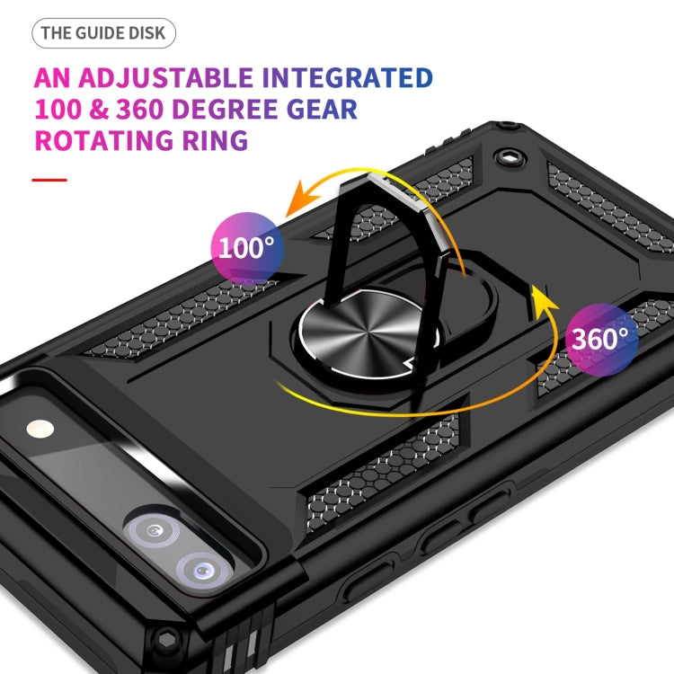 For Google Pixel 6A Shockproof TPU + PC Protective Case with 360 Degree Rotating Holder