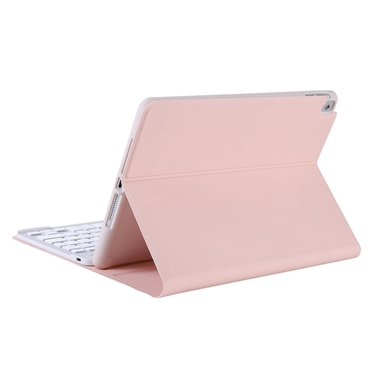 T098B Candy Color Skin Feel Texture Bluetooth Keyboard Leather Case with Pen Holder For iPad Air 4 10.9 2020 / Air 5 10.9 2022