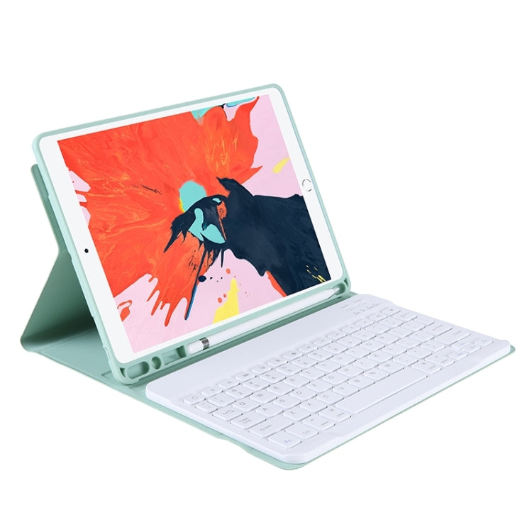 T098B Candy Color Skin Feel Texture Bluetooth Keyboard Leather Case with Pen Holder For iPad Air 4 10.9 2020 / Air 5 10.9 2022