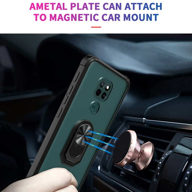 For Motorola Moto G9 Play Shockproof Transparent TPU + Acrylic Protective Case with Ring Holder