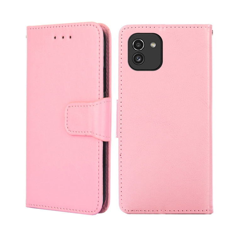 For Samsung Galaxy A03 International Version Crystal Texture Leather Phone Case