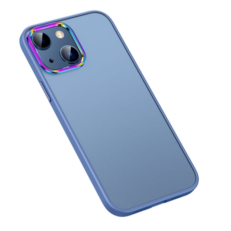 For iPhone 13 mini Colorful Metal Lens Ring Matte PC + TPU Phone Case