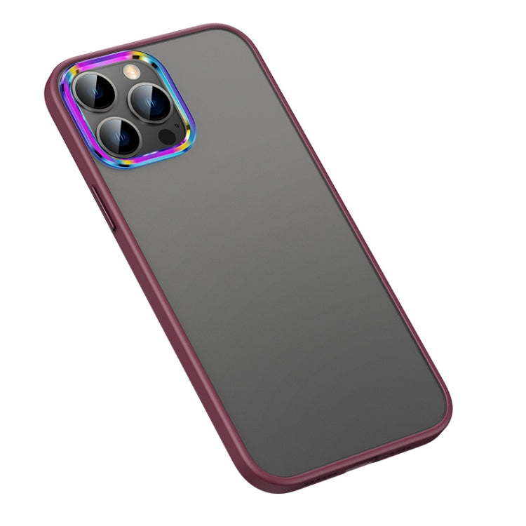 For iPhone 13 Pro Colorful Metal Lens Ring Matte PC + TPU Phone Case For  iPhone 13 Pro