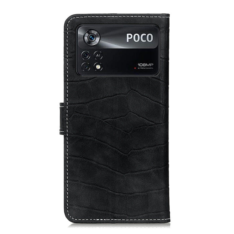For Xiaomi Poco X4 Pro 5G Magnetic Crocodile Texture Horizontal Flip Leather Phone Case