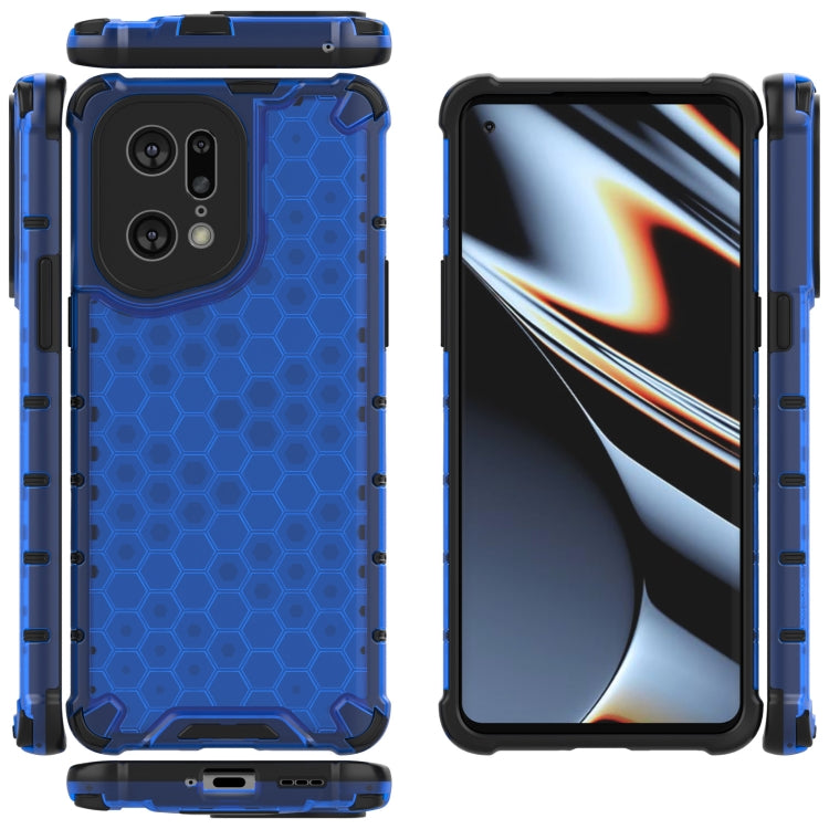 For OPPO Find X5 Pro Shockproof Honeycomb PC + TPU Phone Case