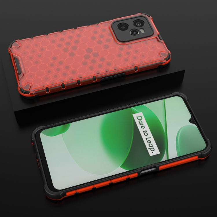 For OPPO Realme C35 Shockproof Honeycomb PC + TPU Phone Case