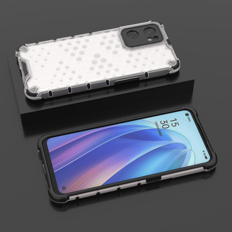 For OPPO Reno7 SE 5G Shockproof Honeycomb PC + TPU Phone Case
