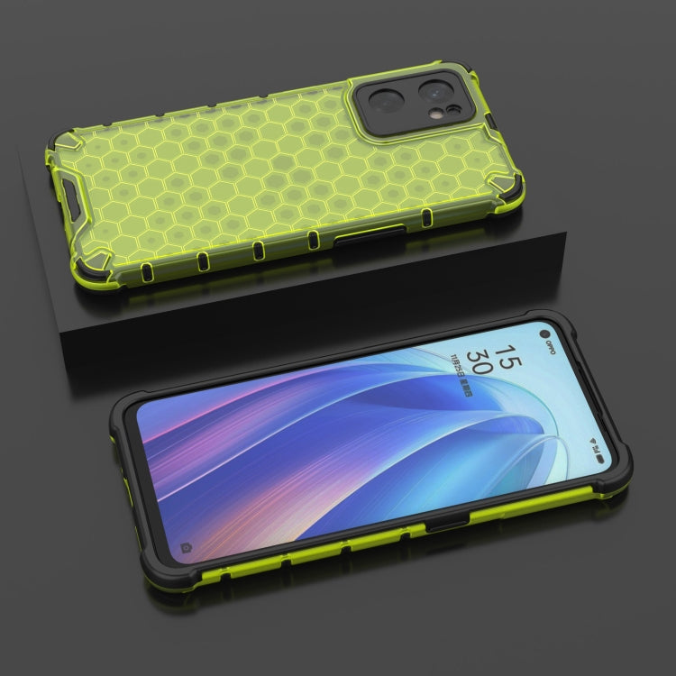 For OPPO Reno7 SE 5G Shockproof Honeycomb PC + TPU Phone Case