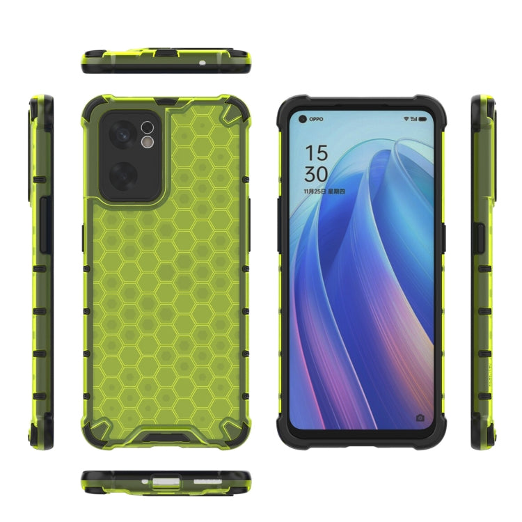 For OPPO Reno7 SE 5G Shockproof Honeycomb PC + TPU Phone Case