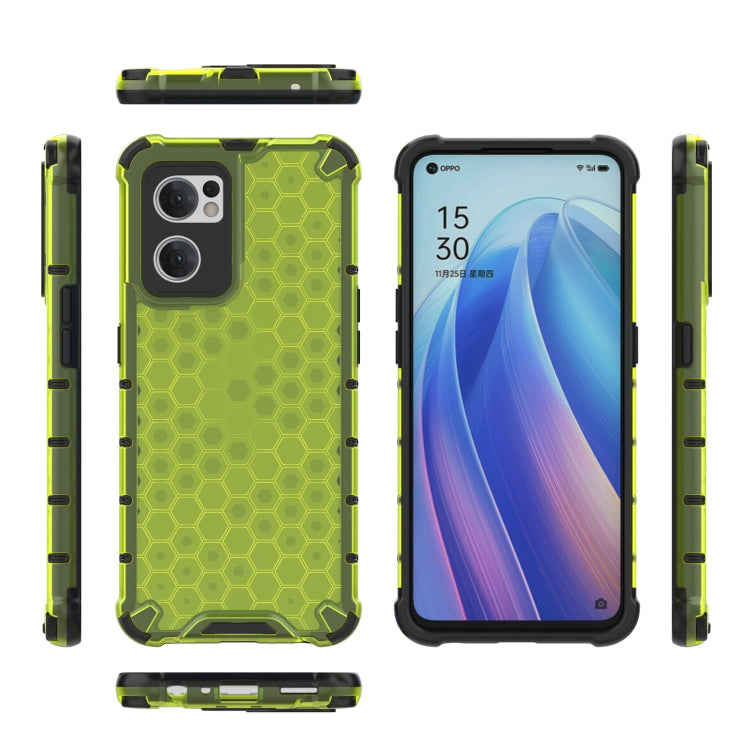 For OPPO Reno7 5G Global / Find X5 Lite Shockproof Honeycomb PC + TPU Phone Case