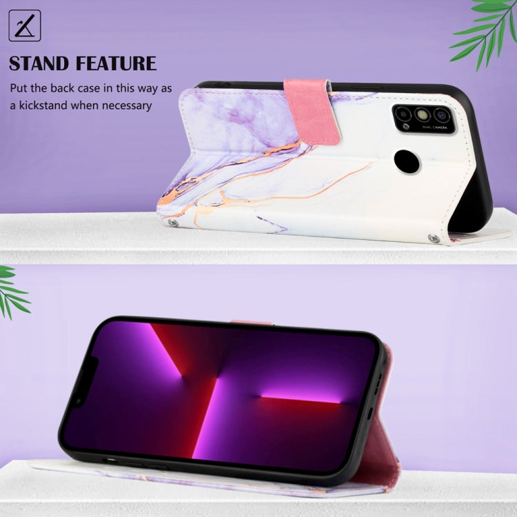 For Tecno Spark Go 2021 PT003 Marble Pattern Flip Leather Phone Case