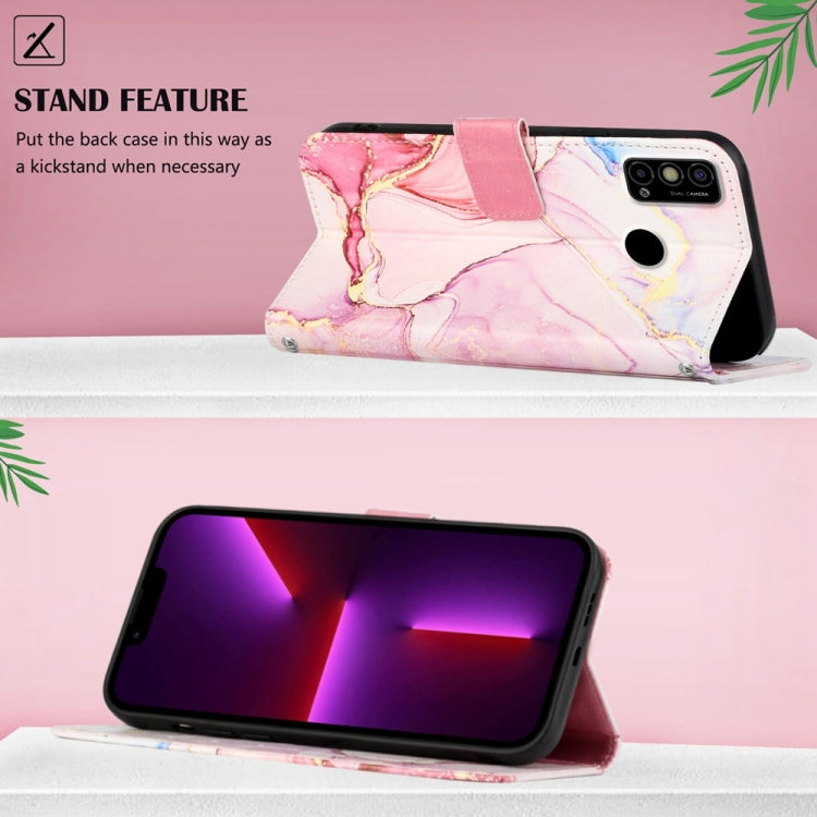 For Tecno Spark Go 2021 PT003 Marble Pattern Flip Leather Phone Case
