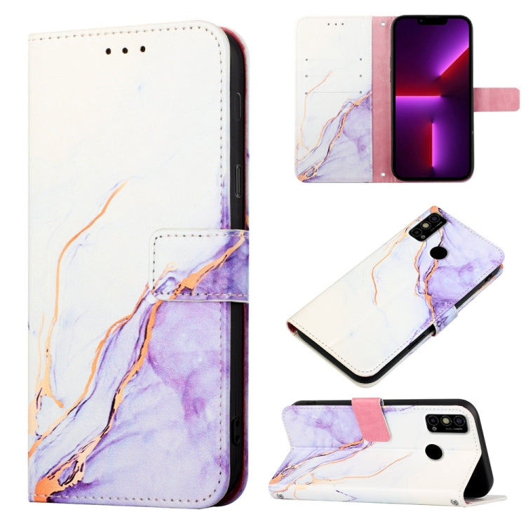 For Tecno Spark Go 2021 PT003 Marble Pattern Flip Leather Phone Case