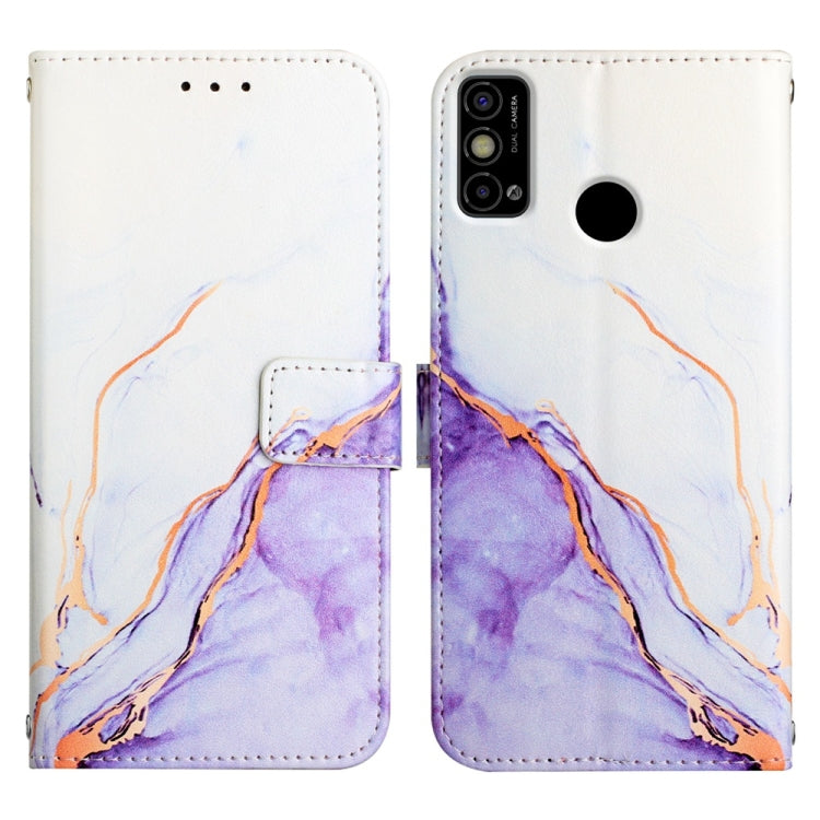 For Tecno Spark Go 2021 PT003 Marble Pattern Flip Leather Phone Case