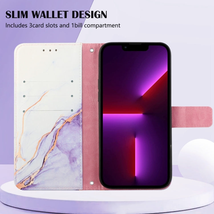 For Tecno Spark Go 2021 PT003 Marble Pattern Flip Leather Phone Case
