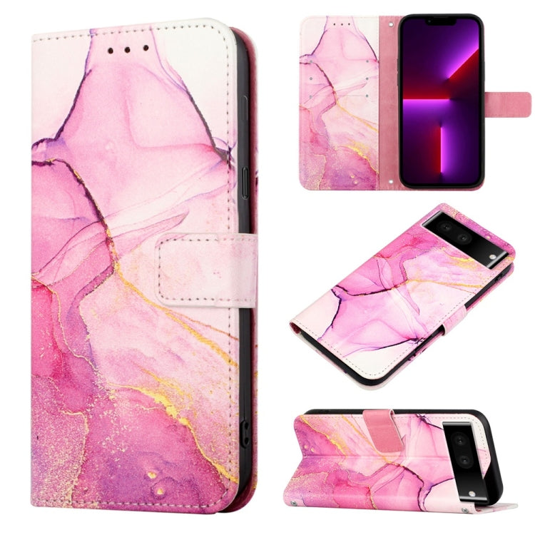For Google Pixel 7 PT003 Marble Pattern Flip Leather Phone Case